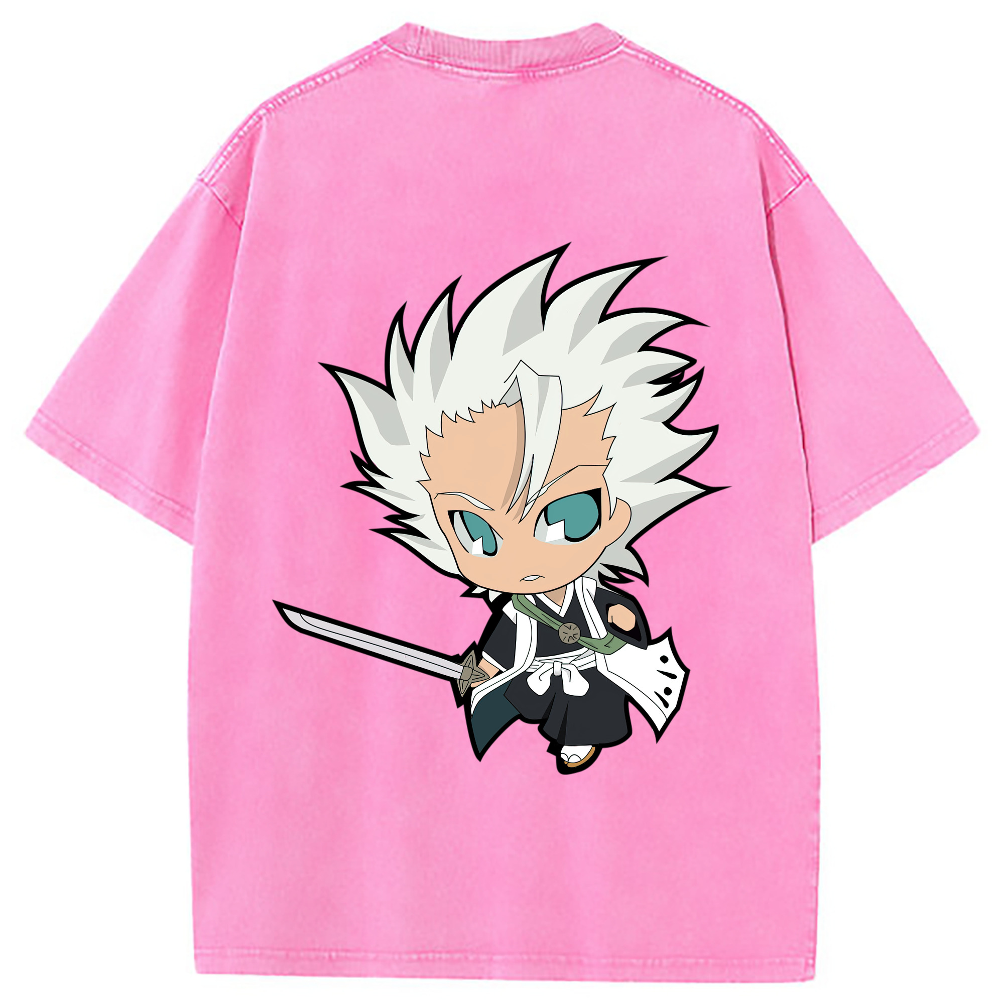 （画像用） ブリーチ 日番谷冬獅郎（ひつがや とうしろう） BLEACH Hitsugaya Toushirou 綿100% ヴィンテージ風 半袖Tシャツ（背面プリント）